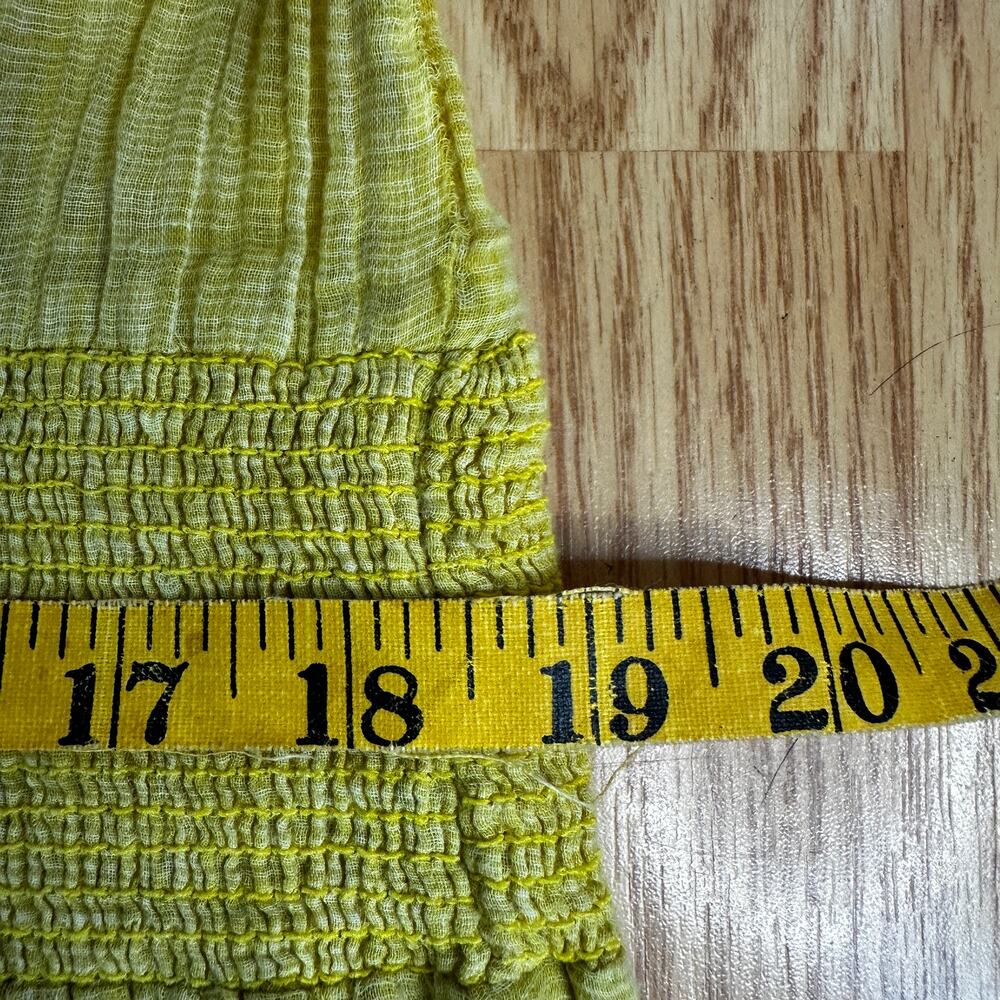 Mare Di Latte Yellow Gauze Cotton Tunic Dress Beach Cover Up Boho - Picture 5 of 10